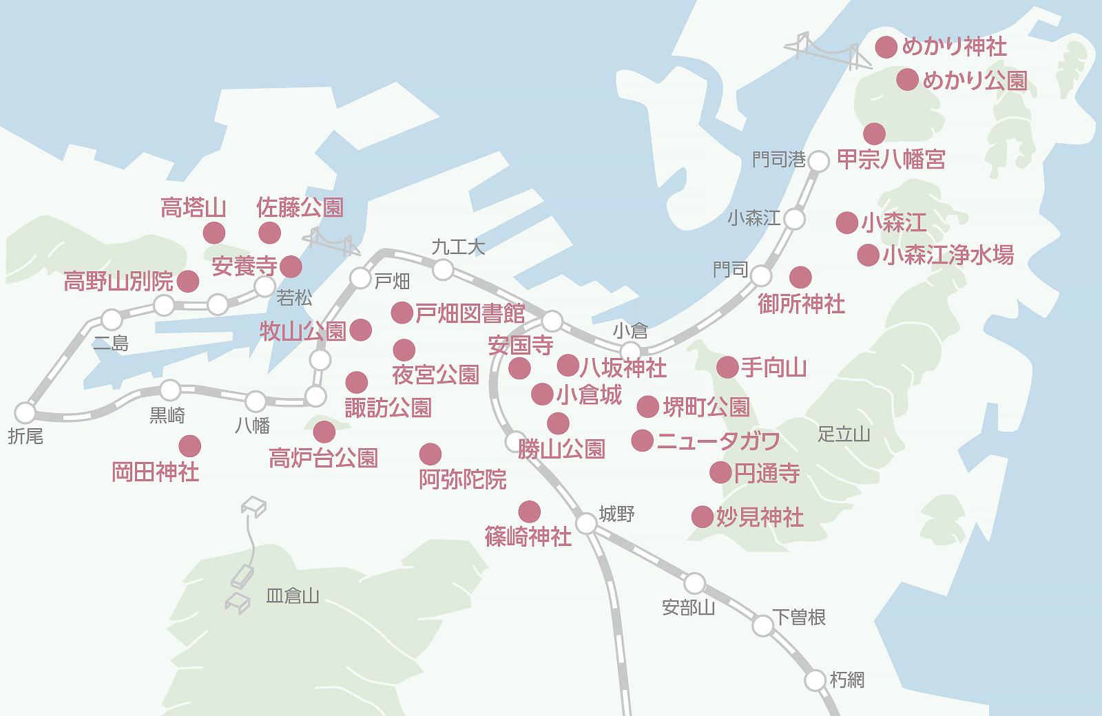 北九州市内の文学碑マップ